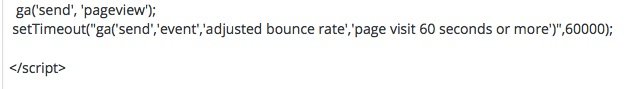 Adjusted bounce rate code